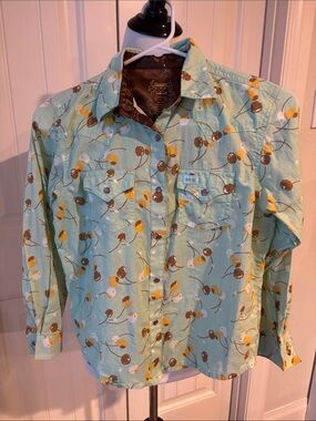 TWENTY X Light Blue Floral Long-Sleeve Button-Up Shirt